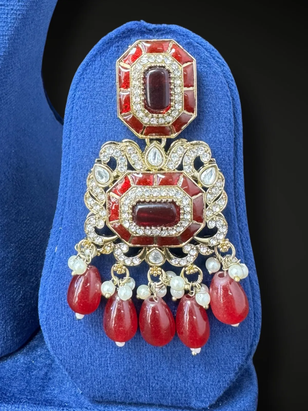 Royal Triple Layered Statement Necklace - View 3