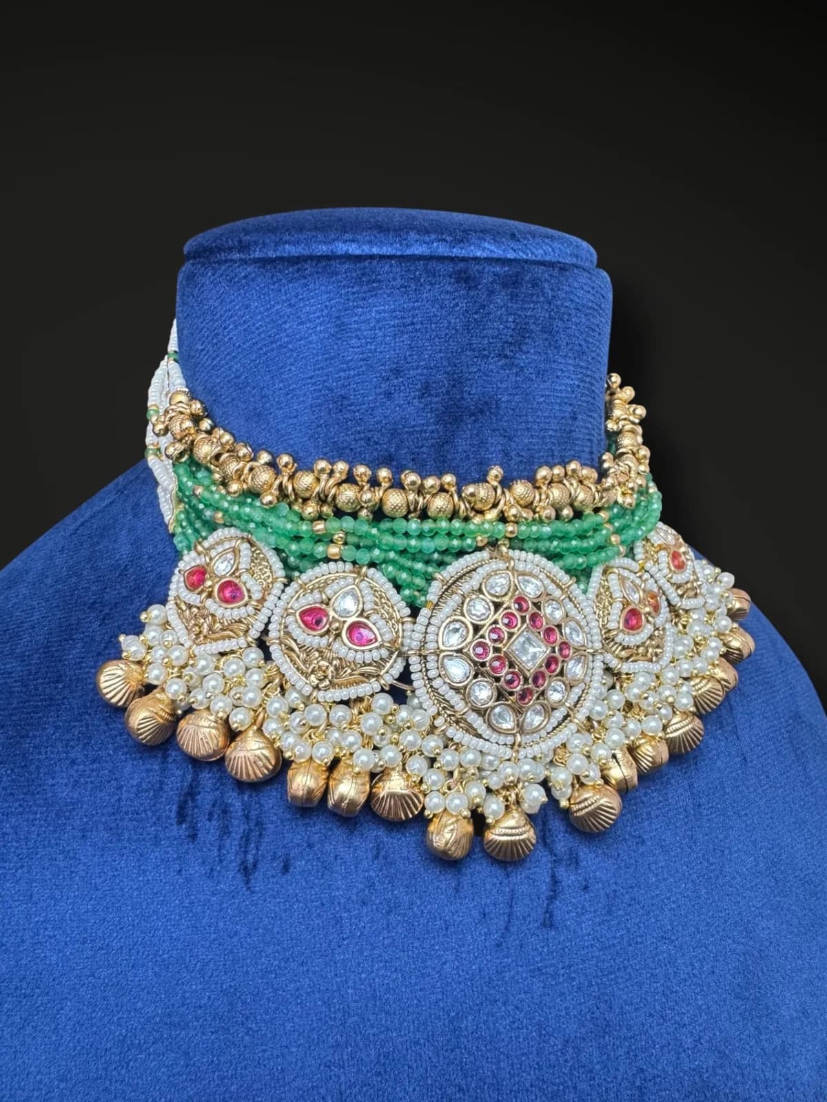 Kundan Choker with Multi-Strand Beading - View 2