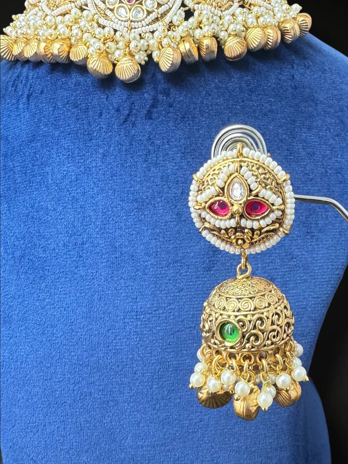 Kundan Choker with Multi-Strand Beading - View 3