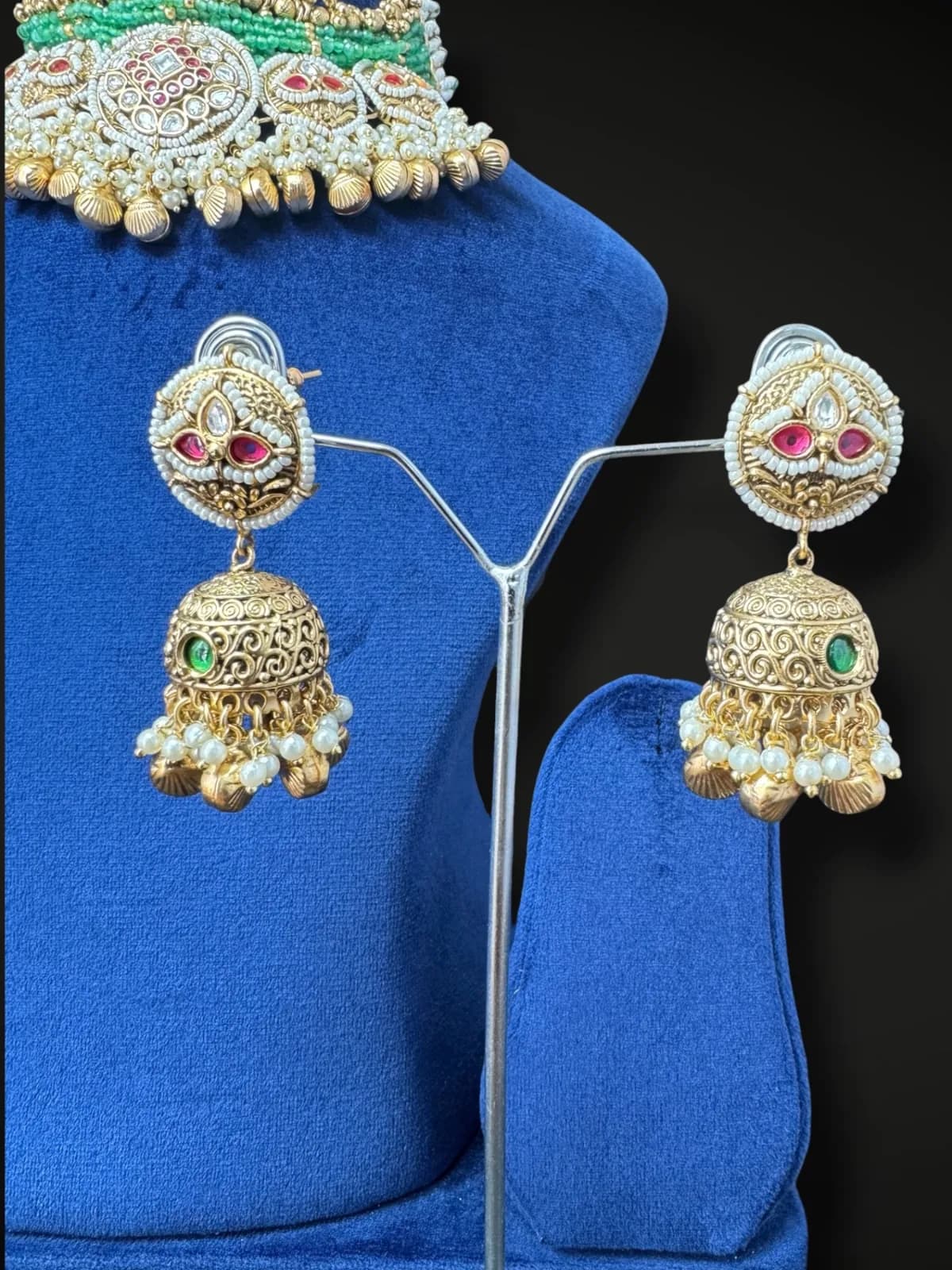 Kundan Choker with Multi-Strand Beading - View 4