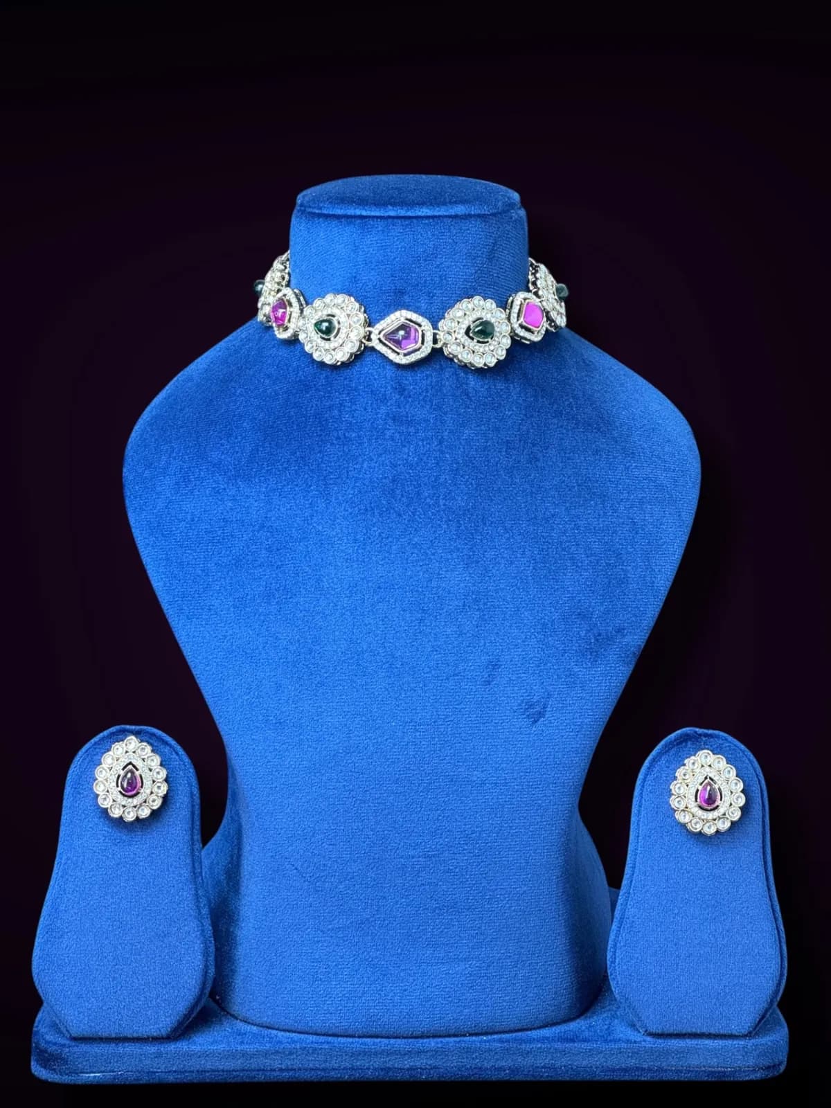 Royal Floral CZ Choker Set