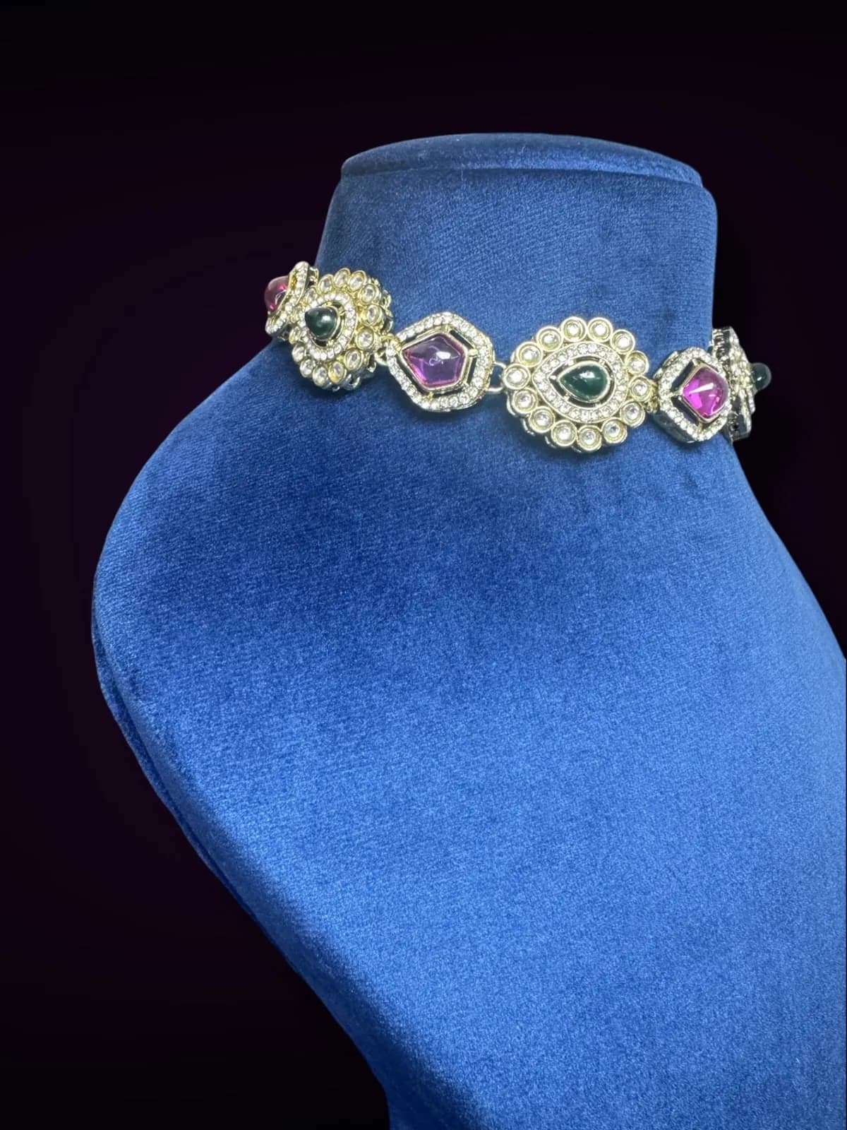 Royal Floral CZ Choker Set - View 4