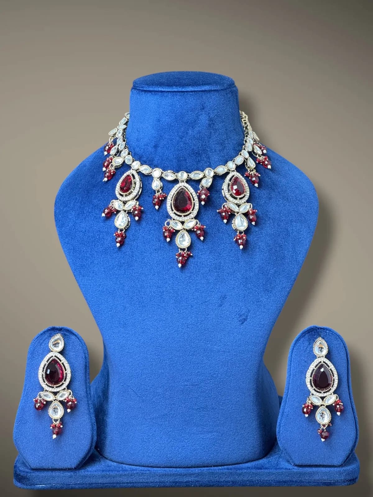 Majestic Tiered Gala Necklace and Matching Dangler Set