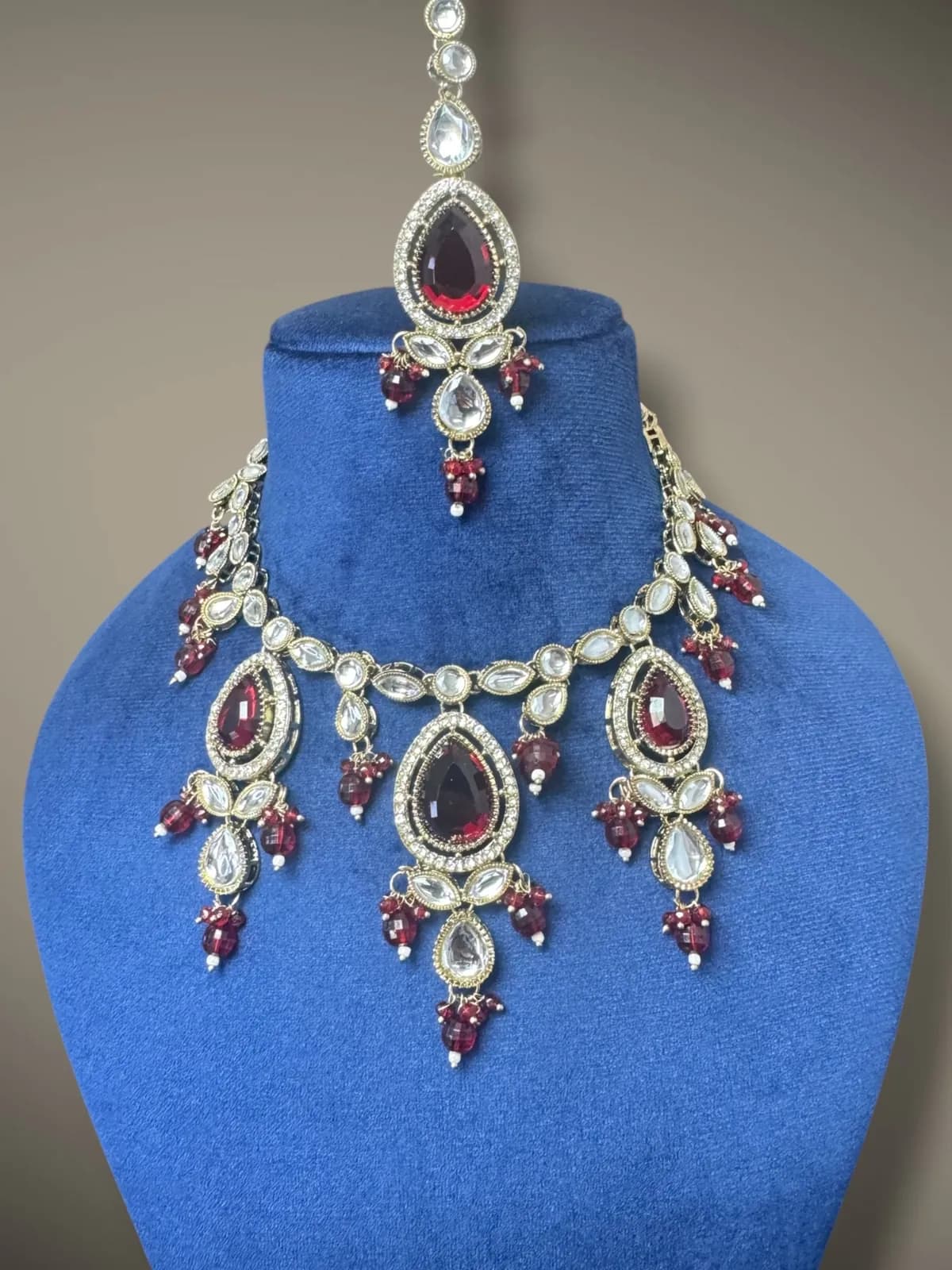 Majestic Tiered Gala Necklace and Matching Dangler Set - View 2
