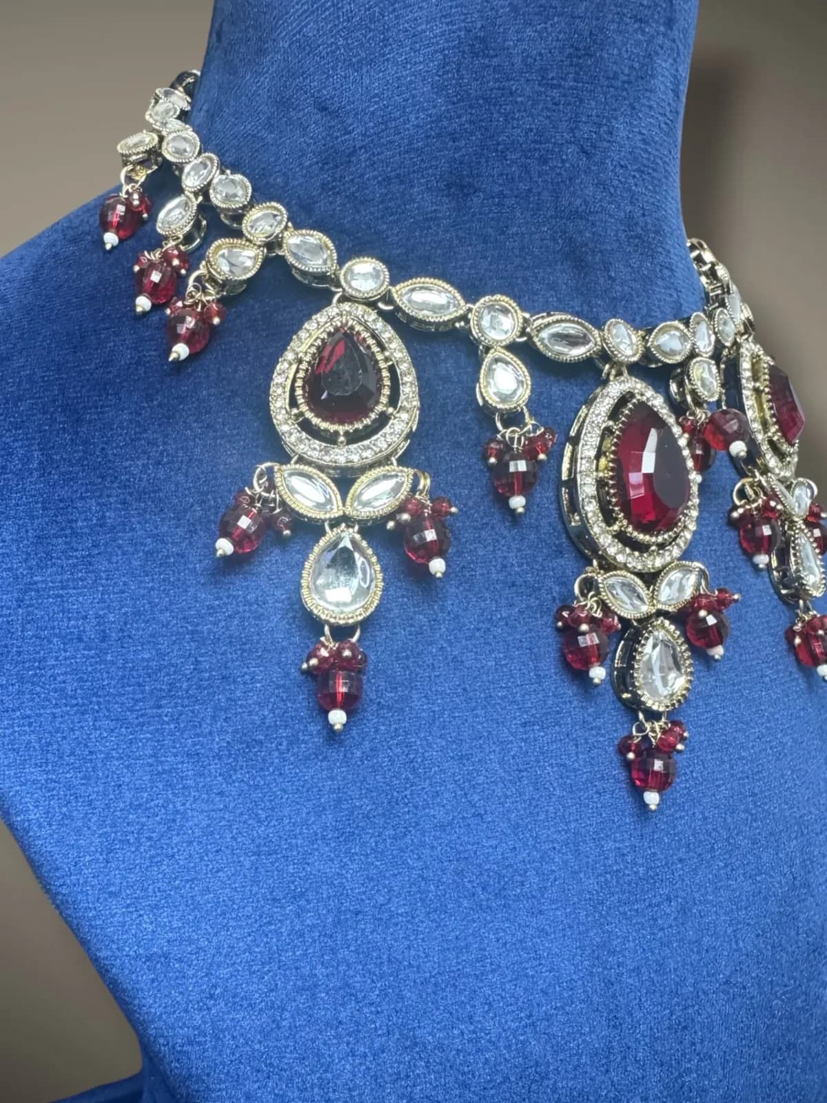 Majestic Tiered Gala Necklace and Matching Dangler Set - View 4