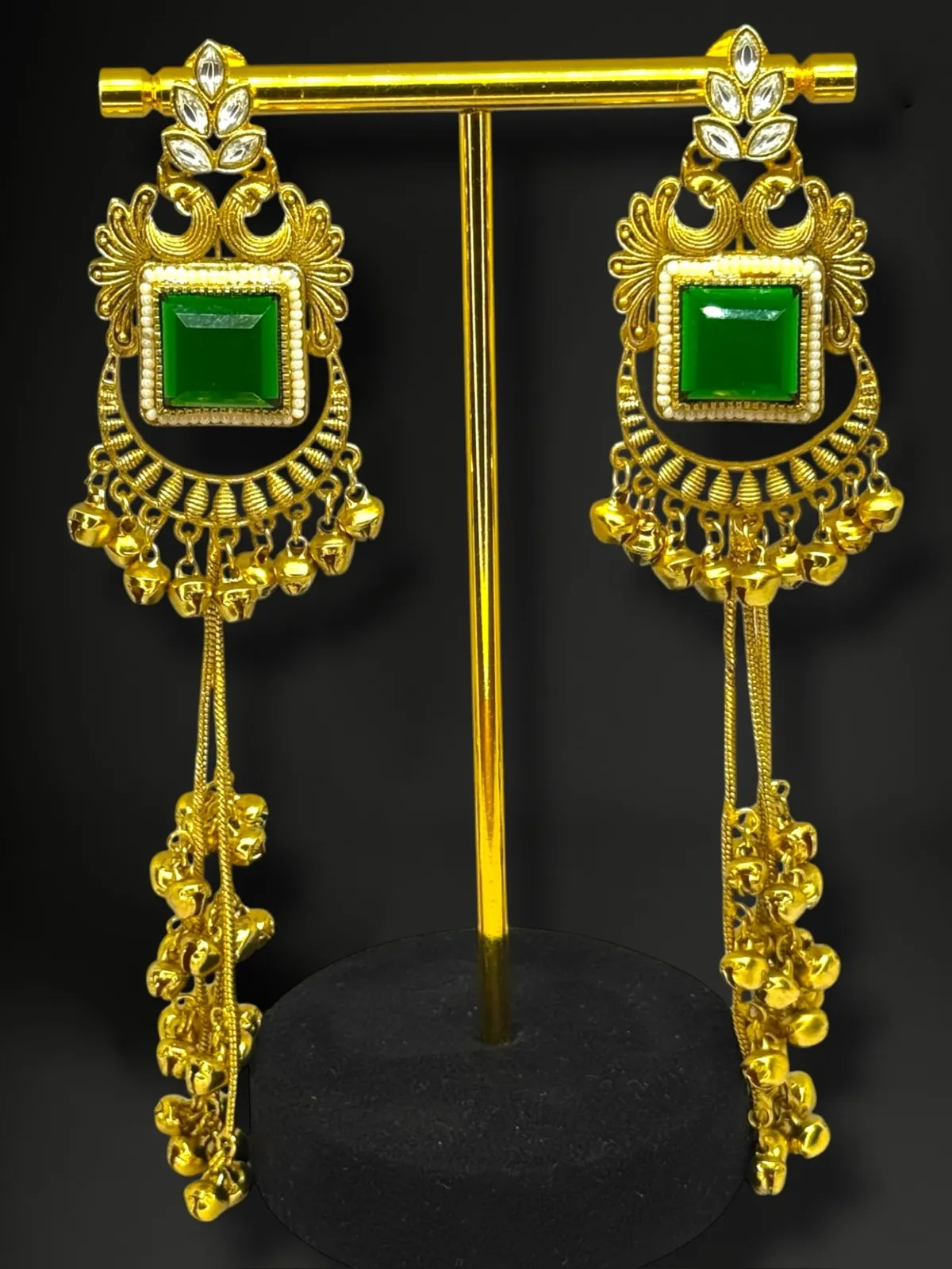 Traditional Kashmiri Long Tassel Dangler Statement Earrings