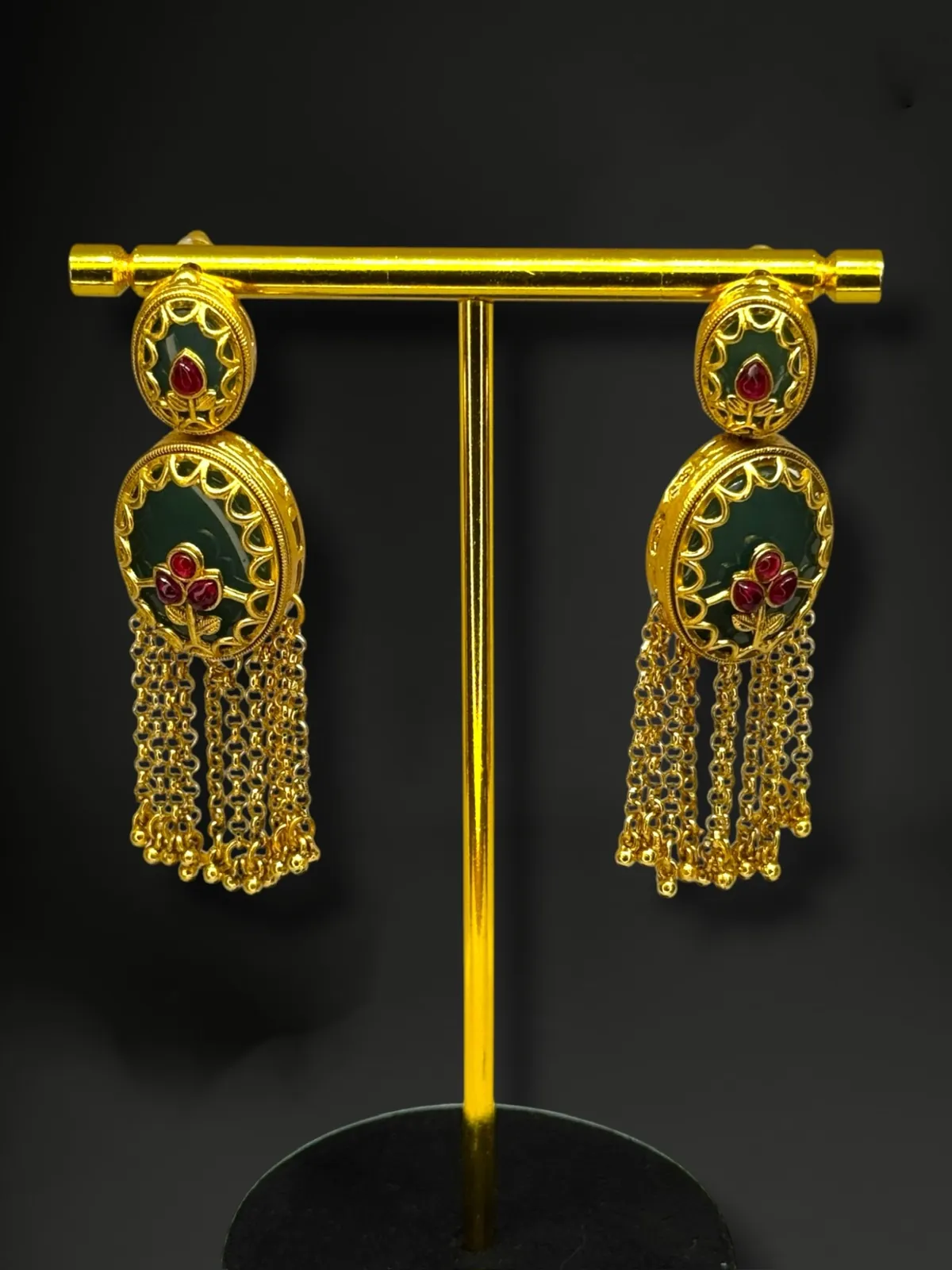 Traditional Sabyasachi-Style Meenakari Earrings with Seed Pearl Trim