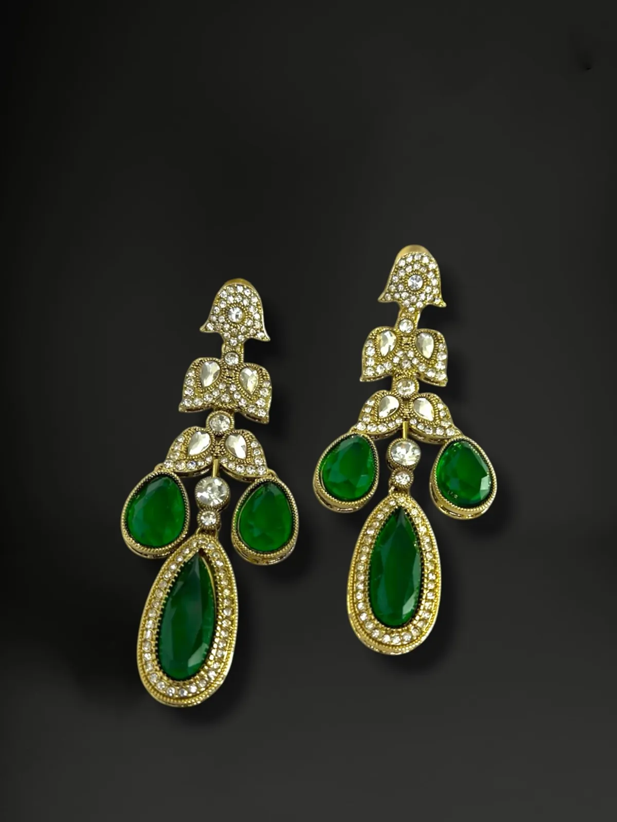 Luxe Graduated Triple Teardrop Statement Dangler Earri