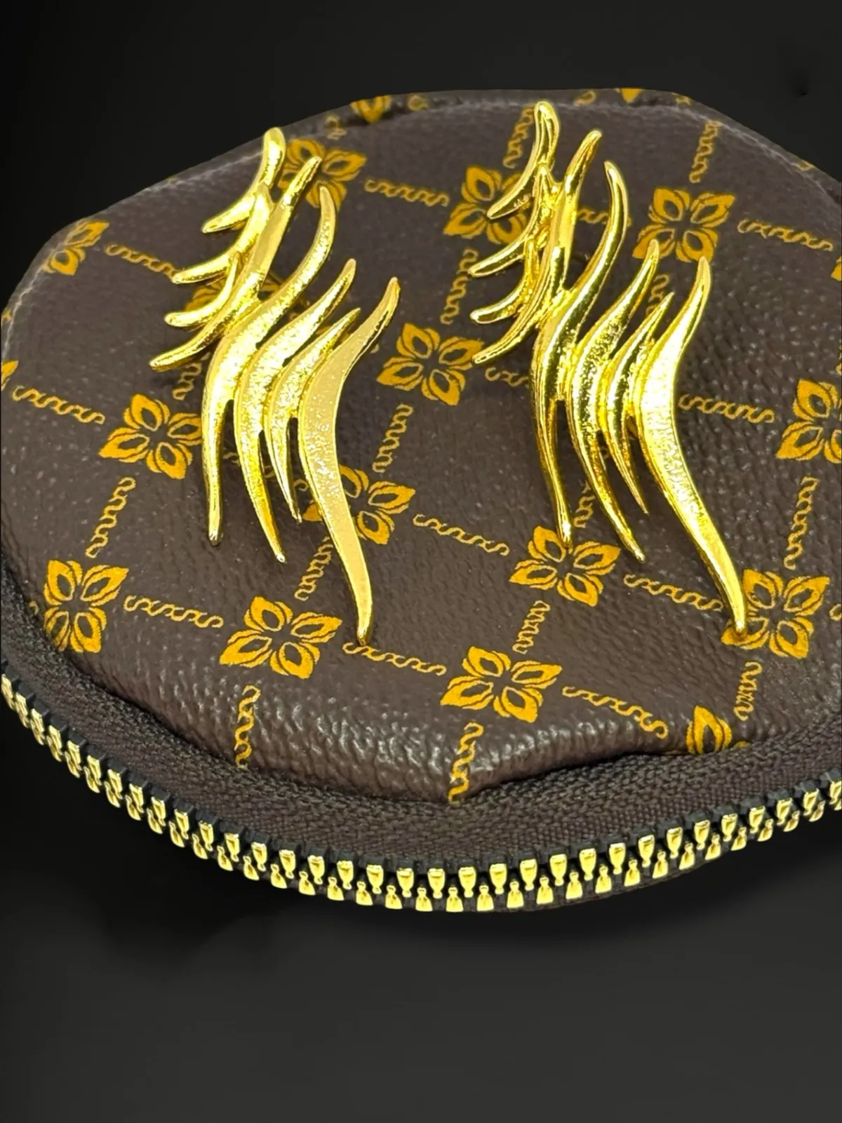 Luxe Geometric Rhombus Statement Halo Earrings - View 2