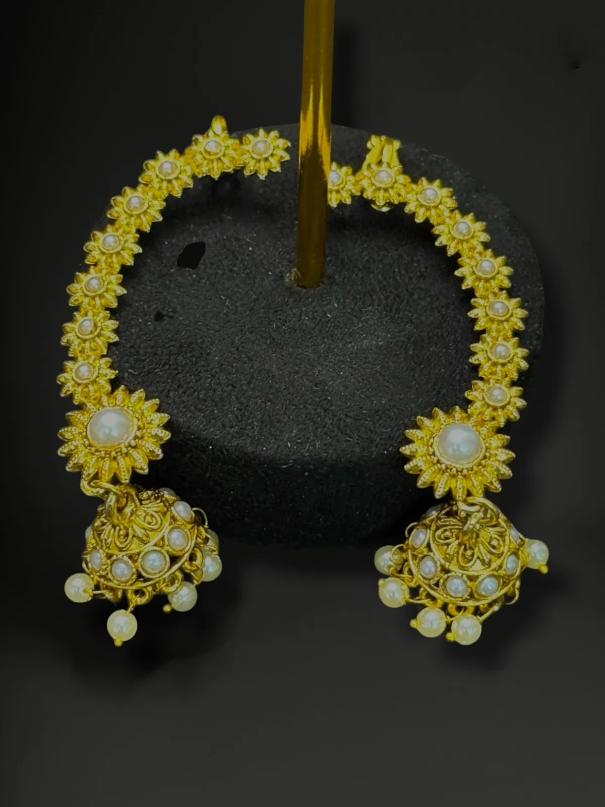 Heritage Floral Ear-Wrap Jhumkas