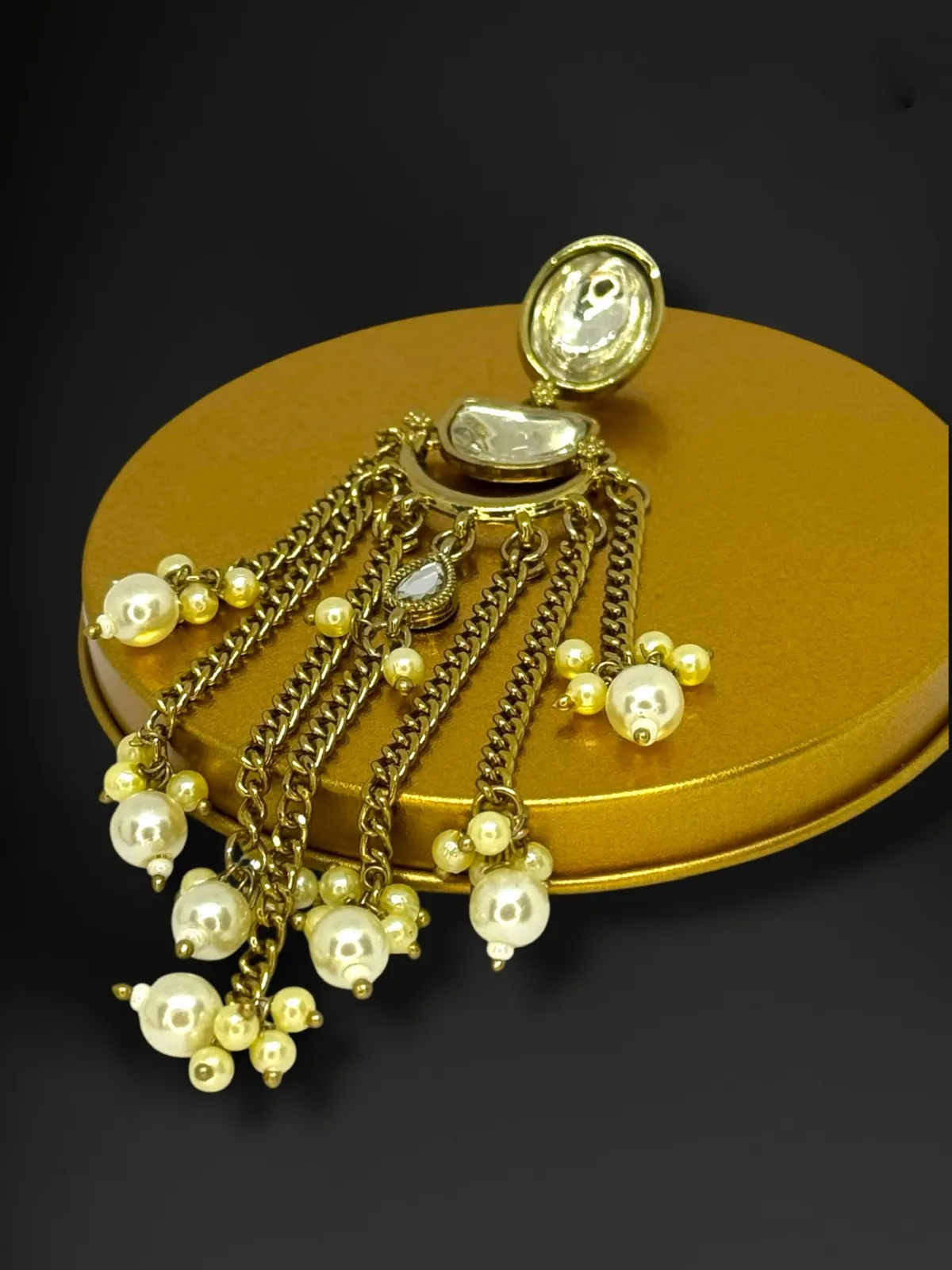 Artisanal Antique Filigree Jhumkas with Textured Floral Studs - View 2