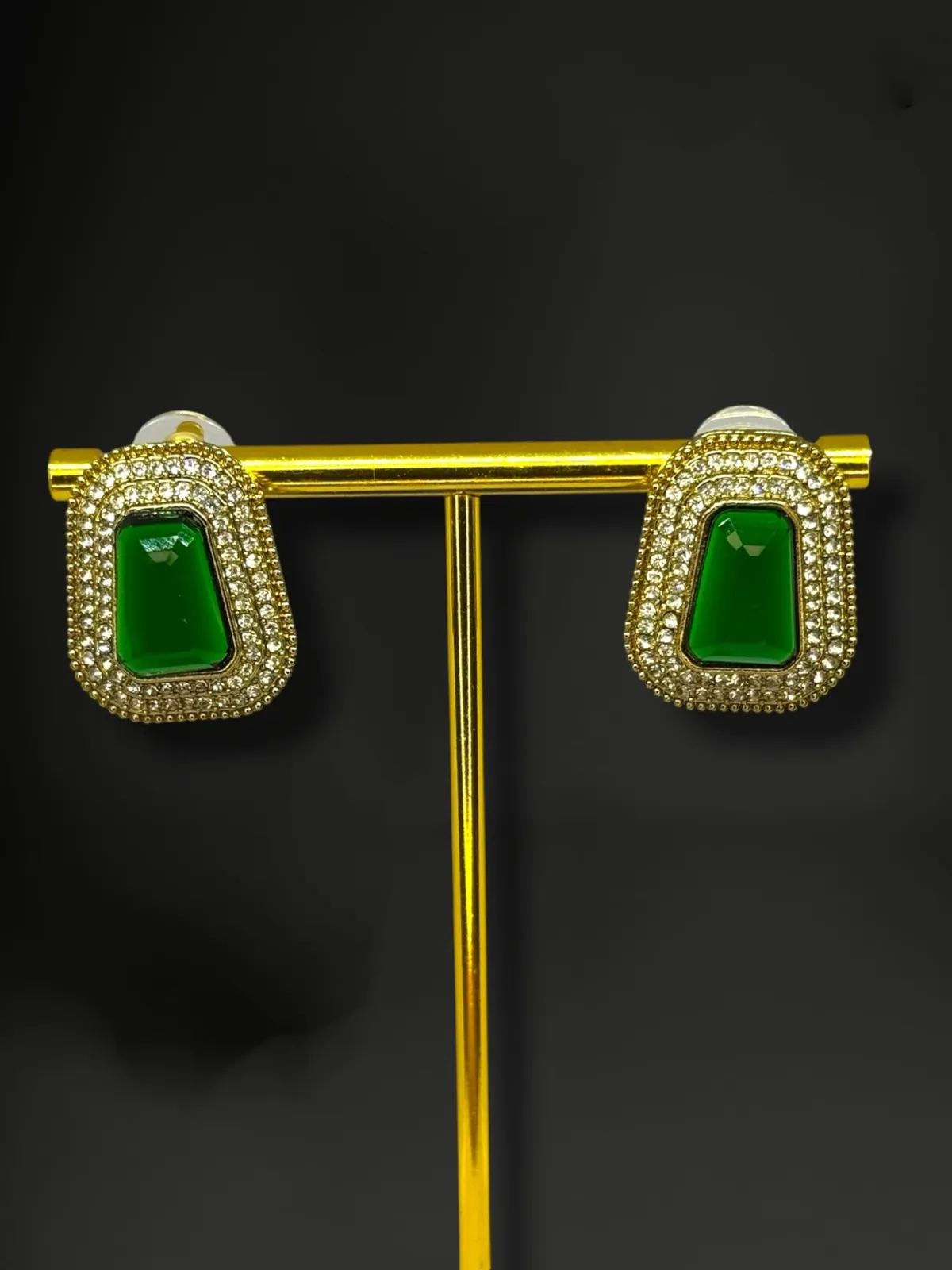 Artisanal Floral Polki Stud Earrings - View 2