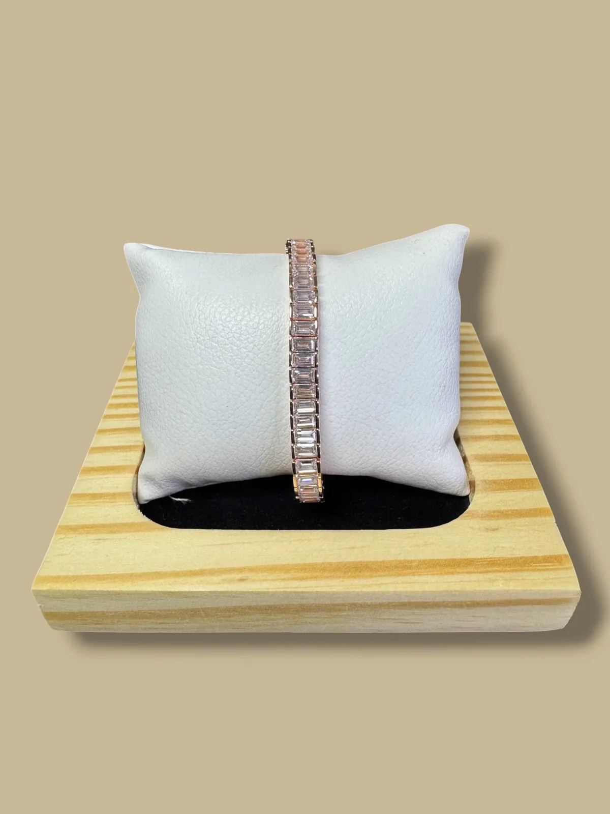 Anti-Tarnish Tennis Bracelet with Seamless Radiant-Cut Links - View 2