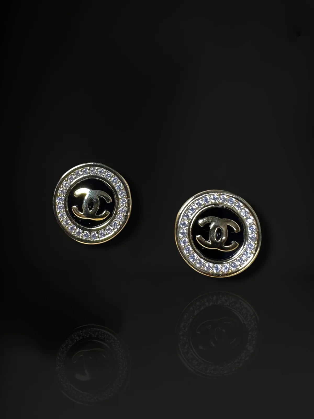 Vintage Medallion Monogram Stud Earrings with 18k Gold Plating