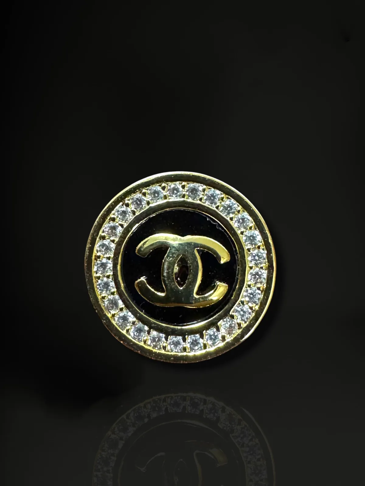 Vintage Medallion Monogram Stud Earrings with 18k Gold Plating - View 2