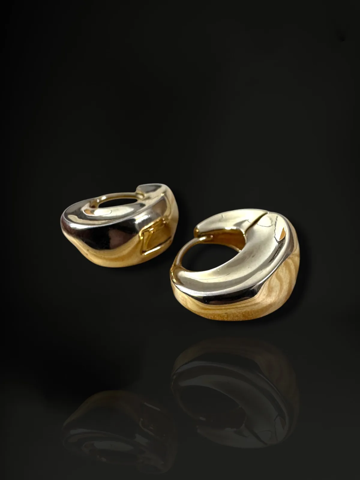 Sculptural Organic Hoop Earrings - Modern Bold Statement Hoops