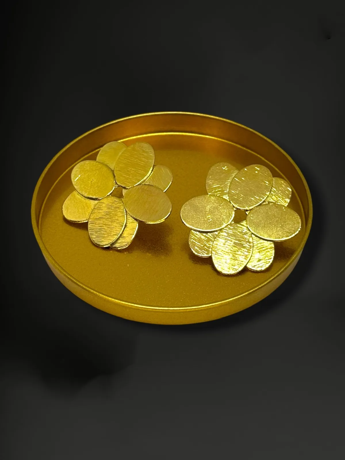 Textured Gold Floral Stud Ea